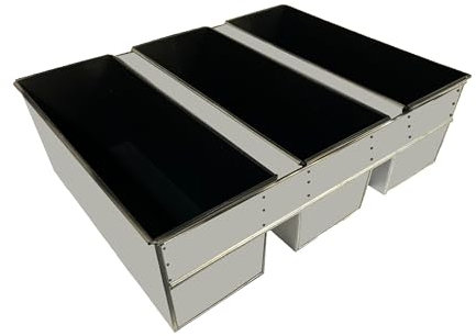 EUROTINS Strap of 3 Non-Stick Large Commercial Bakery Bread Tin 1200gm