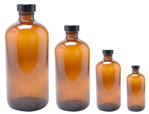 JECOMPRIS Botellas De Vidrio 4 Unidades Para Almacenamiento De Reactivos Tapa De Corcho