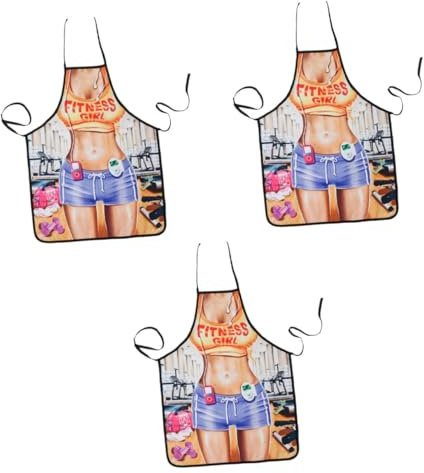 MAGICLULU 3St personalisierte grillschürze schürze bedrucken Personalisierte Grill kochschürze lustig für Grillpartys Küchen Ärmellose Grilln Musik