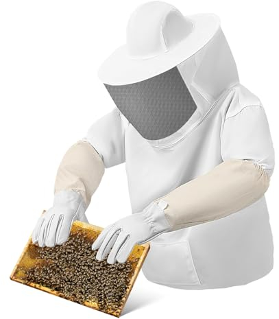 SEWOART 1satz Bienenanzug Mit Schleier Und Handschuhen Atmungsaktiv Für Imker Passform Vollständiger Schutz Leichtes Material Für Geeignet