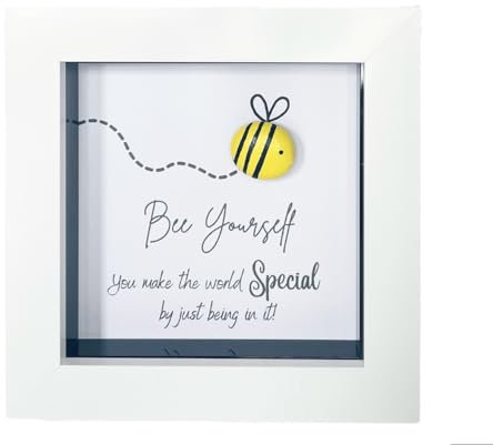 Friendship Gifts for Women, Best Friend Gifts, Thinking of you Gifts, Positive Gifts for Women, 18th 21st 30th 40th 50th 60th 70th 80th Birthday, Pebble Art Cute Mindfulness Unique bee gifts