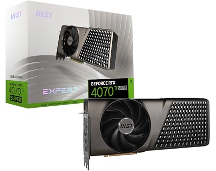 MSI GeForce RTX 4070 Ti SUPER 16GB EXPERT Grafikkarte - RTX 4070 Ti SUPER GPU, 16GB GDDR6X (21Gbps/256-bit), PCIe 4.0 - Flow FROZR (Push-Pull) - HDMI 2.1a, DisplayPort 1.4a