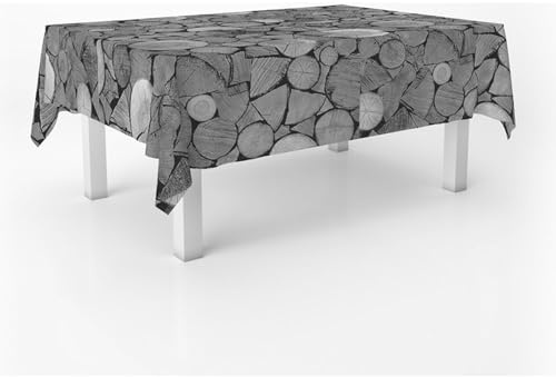 ECOMMERC3 Fleckabweisende Tischdecke für rechteckigen Tisch, Größe 140x140 cm | Schmutzabweisende Tischdecke, extra weich und wasserdicht, Trunks GRAU