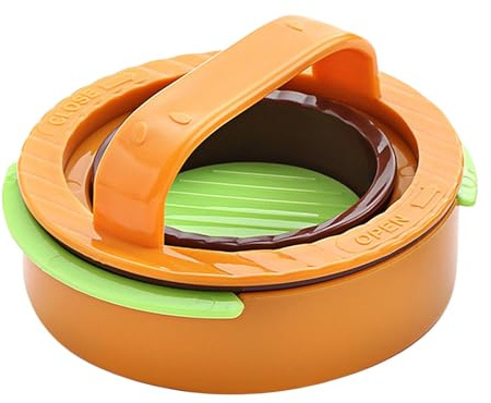 Pressa per hamburger, stampo circolare per hamburger, pressa ergonomica per hamburger, stampo antiaderente per hamburger, pressa circolare per hamburger, per uso alimentare con manico per uso