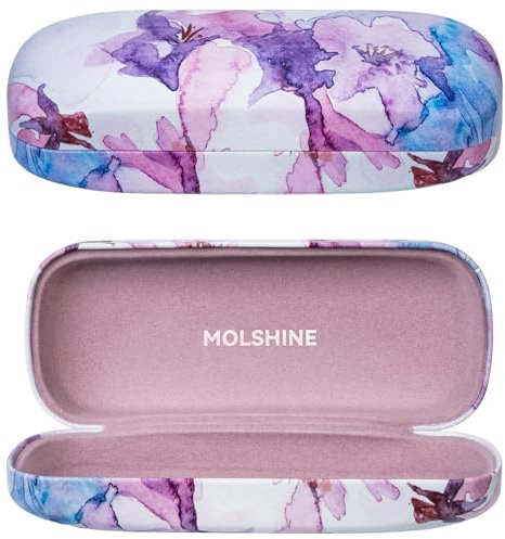 molshine Funda rígida para gafas de sol, portátil, grande, con tela, para mujeres, hombres y mujeres, Morado (, M