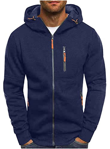 MXETWJEL Hoodie Men Zip up Pullover Sweatshirts Sale Clearance Patchwork Hooded Jumper Smart Cascual Cardigan Warm Coats Comforty Breathable Autumn Winter Long Sleeve Sportwear with Zipper Pockets