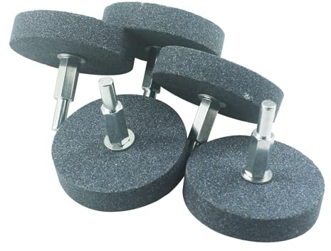 𝐉𝐔𝐍𝐋𝐈𝐗𝐍 5 Pcs 60mm Abrasive Stone Grinding Wheels, 1/4'' Shank Aluminum Oxide Mounted Grinding Wheels for Drill, Grinder, Rotary Tools