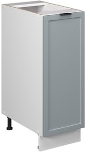 Vicco Apothekerschrank Fame-Line, Hellblau-grau, 30 cm | MDF-Front · Ohne Arbeitsplatte · Höhenverstellbare Füße · Metallgriffe · Metall-Vollauszüge