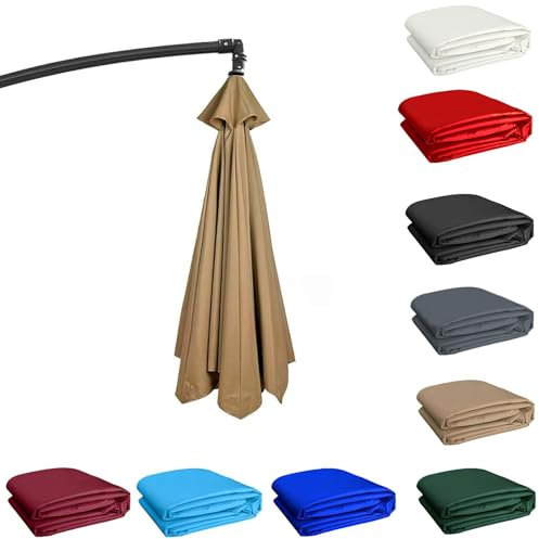 Outdoor Sonnenschirm Baldachin Abdeckung für 2/2,7/3 Meter Gartenschirm Ersatztuch für Tischschirm mit 6/8 Armen Sonnenschutz Abdeckung für den Außenbereich