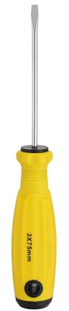QUARKZMAN SL3 Cacciavite a Testa Piana 6,3 Cacciaviti Magnetici a Taglio 3 CR-V con Manico Ergonomico per Riparazioni Fai Da Te, Giallo