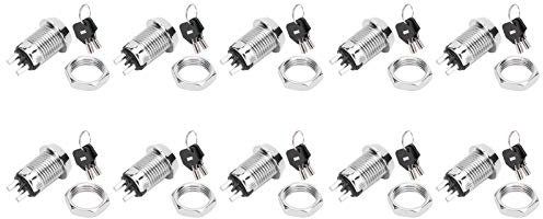 YUKOFE Interruttore a Chiave, Impermeabile, Resistente alla Fiamma, Acciaio Inossidabile, 220VAC/DC 3A, Rimozione Chiave in Posizione ON/OFF, per Automotive, Industriale, CNC,