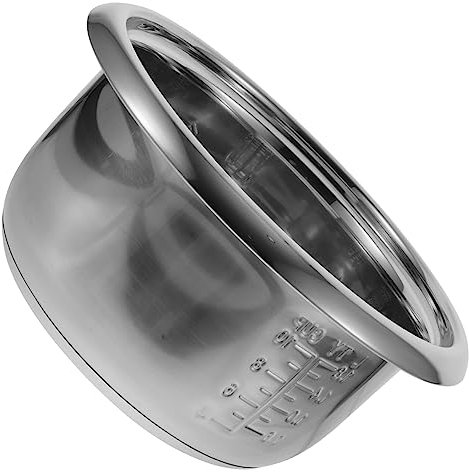 FONDOTIN Olla Arrocera De Reemplazo 4l Acero Inoxidable 304 Interior Antiadherente para Cocina Hogar Dormitorio Utensilio De Cocina