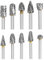 QWORK® 10 Piezas fresadoras rotativas kit, fresadoras rotativas de doble cortador con vástago 1/8, para bricolaje, trabajo en madera y mecanizado de metales