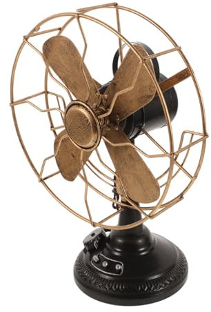 JECOMPRIS Ventilatore Retro in Ferro Design Vintage e Stile Retrò, Decorazione da Tavolo Creativa e Ornamento Domestico Unico per Ambienti Classici