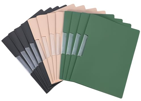 URbantin 12 Stück Klemmmappe A4,Klemmhefter mit Clips,File Folders,Schnellhefter für Geschäft, Büro, Schule Oder Restaurant (3 Farben)