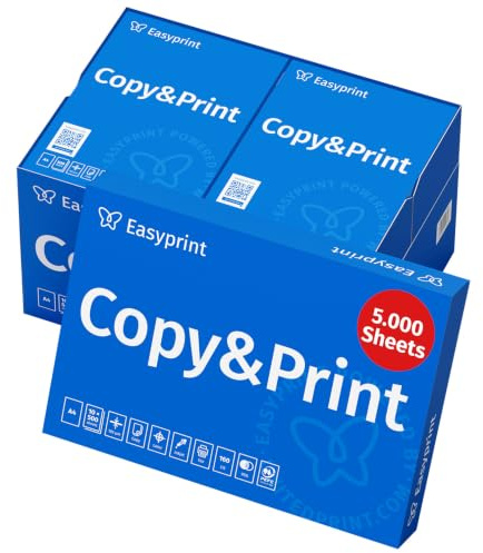 Easyprint Druckerpapier Kopierpapier 500-150000 Blatt A4 Premium Hochweiß CIE 160 PEFC zertifiziert (5.000 Blatt)