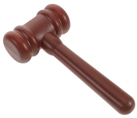 Operitacx Richterhammer Requisite aus Kunststoff für Kinder, Glatte Kanten Kleiner Gavel für Rollenspiele & Kostüme, Ideal als Auktionshammer Spielzeug