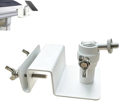 WiTi Supporto universale per grondaie in acciaio inox per pannelli solari Eufy, Arlo, Wyze, Reolink e altri (bianco)