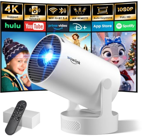[Apps intégrées & 2026 Upgraded] Vidéoprojecteur avec WiFi 6 et Bluetooth