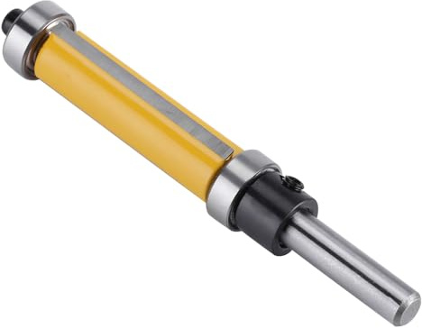 Aumotop Fraise à Bois en Carbure avec Lame Longue, Roulement Supérieur et Inférieur pour Bois Massif, Finition contreplaqué MDF, Tige de 1/4, 1-1/2 de Haut, Revêtement Résistant à la Chaleur,