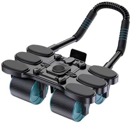 Bauchroller – 4 Rollen mit automatischem Rückprall | leises Fitnessgerät | für Training zu Hause Fitnessstudio Reisen