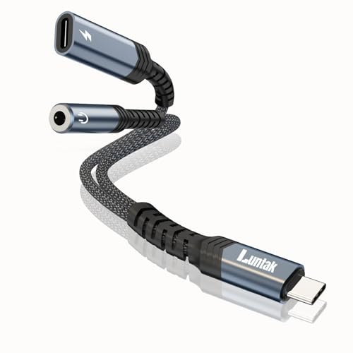 USB C to Headphone Jack Adapter and Charger,2 in 1 USB C to 3.5mm Audio Adapter with PD 60W Fast Charging Dongle Cable Cord for iPhone16/15 Pro Max,Samsung GalaxyS25-S21,Google Pixel8/7,iPad Pro