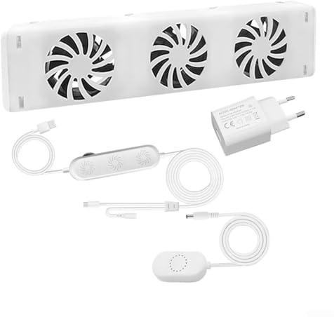 Ventilatore per radiatore con 3 ventole, amplificatore per radiatore intelligente, velocità regolabile con termostati, aumentare l'efficienza di riscaldamento e risparmio energetico, a basso rumore