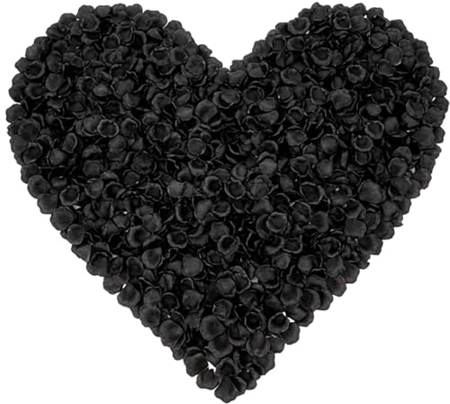 ROBGZMQW 3000Pcs Black Petals, Black Rose Petals, Fake Rose Petals, for Bedroom Decor, of Artificial Flower Petals, Wedding, Party, and Event Decorations