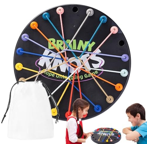 Brain Teaser Rope Puzzle – Juego de lógica con cordones, juguete de desafío portátil entrelazado, accesorio duradero y divertido | Actividad de viaje educativo para el desarrollo específico de Pro