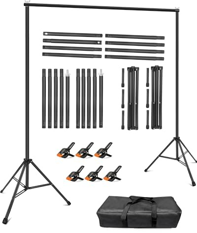 JEBUTU Backdrop Stand Kit 10ft x 8ft, Back Drop Stand Kit