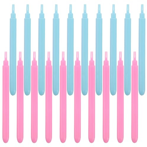 Healifty Bolígrafo de Quilling Plástico Ranurado 20 Piezas (10 Rosa Claro 10 Azul Claro) para Manualidades de Papel, Herramientas para Enrollar y Rizar, Accesorios Artesanales DIY