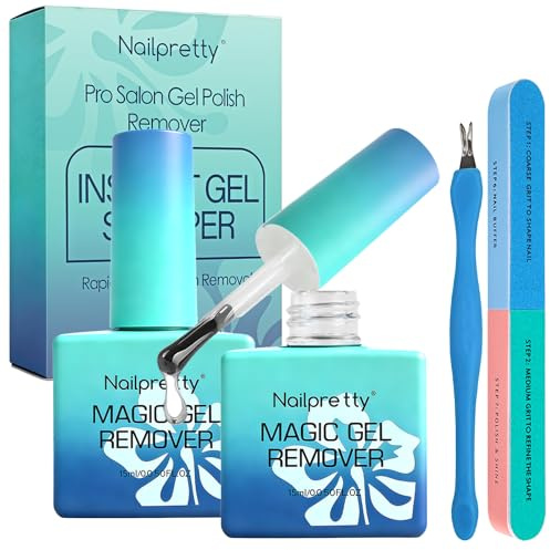2 StüCk 15ml Gel Nagellack Entferner, Nagellackentferner FüR GelnäGel, Professioneller Gel Nagellack Entfernung, Kommt Mit Totem Ledergabelgarnstreifen, 3-5 Minuten Schnelles Und Einfaches Entfernen