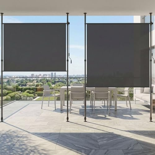 Lot de 2 Stores verticaux 200 x 310 cm, Extensibles pour Balcon, Jardin, sans perçage, avec manivelle, Brise-Vue, Protection Solaire, Coupe-Vent, pour Balcon, Jardin