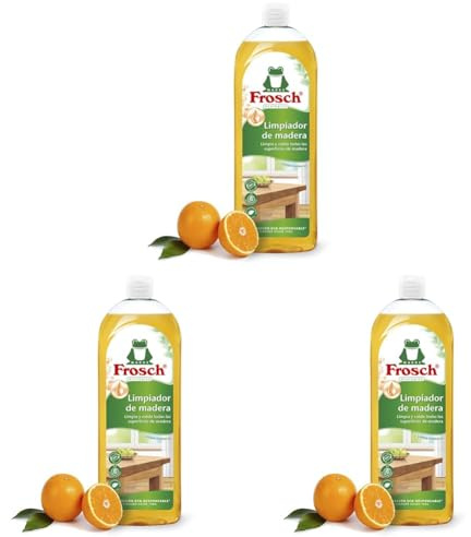 Frosch Limpiador Ecológico de Madera 750ml Spray - Limpieza y Mantenimiento Suelos y Superficies Madera - Fórmula Pino y Naranja - Elimina Manchas Difíciles (Paquete de 3)
