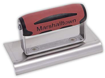 Frattazzo per bordi Marshalltown con estremità curve, R 13mm, L 16mm con manico DuraSoft in acciaio inossidabile, dimensioni del frattazzo: 152x76 mm