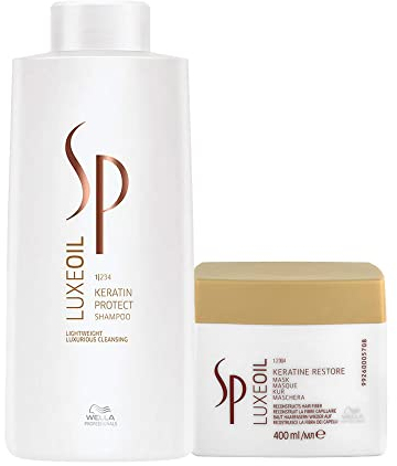 WELLA SP System Professional Luxe Oil Duo Keratin Protect Shampoo 1000ml + Keratin Restore Mask 400ml
