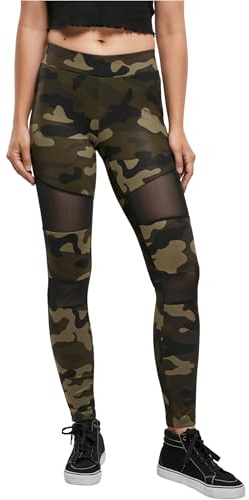 Urban Classics Ladies Camo Tech Mesh Leggings, Leggings, Mujer, woodcamo/negro, XL
