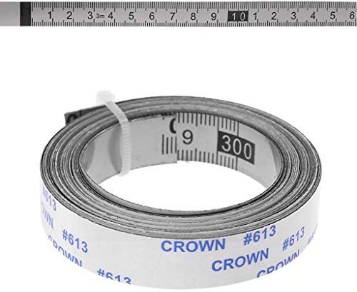 Mentin Self-Adhesive Stainless Steel Measuring Tape Measure Left to Right, Right to Left, in the Middle of Both Sides 1/2/3M (3M, Left to Right)