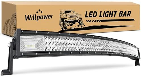 Willpower LED Arbeitsscheinwerfer Bar, 52 Zoll 675W Gebogener Led Balken 12v Mit Kabelbaum Wasserdicht lightbar auto lichtbalken 12v für SUV Offroad ATV UTV 4x4