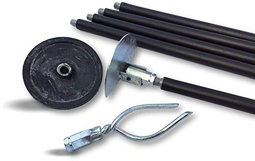 Kibros Kit déboucheur canalisations Ø 45-100 mm cannes noires 6,60 m | Cannes noires 6,60 m, piston ventouse Ø 95 mm, vrille Ø 45 mm, racloir demi-lune 100 mm, Ø 45 à 100 mm.