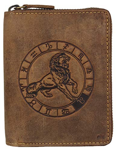 Greenburry Vintage Sternzeichen Leder Geldbörse 10 cm braun Standardgröße Geldbörse Hochformat