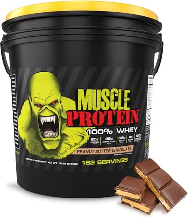 COLOSSAL LABS Muscle Protein Whey Powder [12 lbs/Pack of 1]– Cold Filtered, 25g Pure Protein, 6.6g BCAAs (Packaging May Vary) (12LB, Peanut Butter Chocolate)