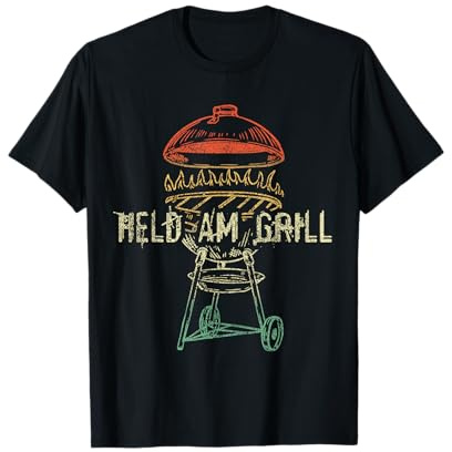 Herren Vater Held Grill Papa Grillschürze Lustig Grillen Vatertag T-Shirt