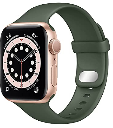 Lobnhot Compatible for Apple Watch Straps 38mm 40mm 41mm, Soft Sport Silicone Replacemnet Band Compatible with iWatch Series 10 9 8 7 SE 6 5 4 3 2 1 for Women Men, Cyprus Green
