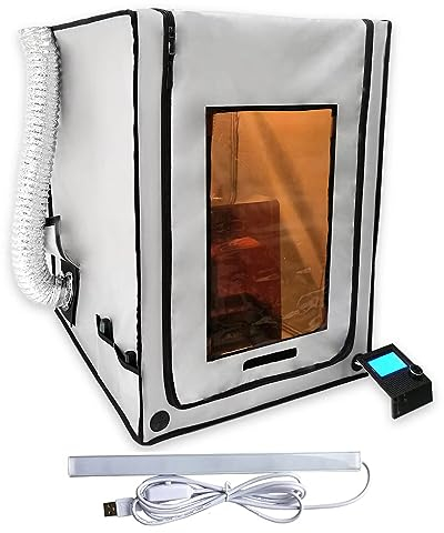 3-in-1 Multifunktions-3D-Druckergehäuse Lasergravierer Augenschutzschild Abdeckung Harz 3D-Drucker Feuerfestes Zelt mit Rauchabzug Raucher Absorber Filament Trockner Staubabdeckung