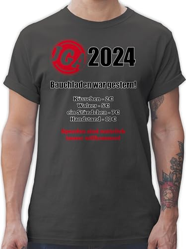 T-Shirt Herren - JGA Junggesellenabschied Männer - Aufgaben der Braut - Bezahlen - Bauchladen war gestern - 4XL - Dunkelgrau - Outfit Polterabend Mann polter Tshirt jungesellenabschied 2022 Shirt