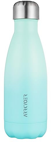 Stainless Steel Insulated Water Bottle,12oz Metal Thermos Water Bottles for Boys,Girls, BPA-Free Leak Proof Dishwasher Safe Reusable Flask for School,Mint