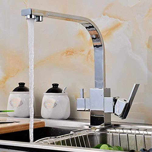 GRAWIT Quartz Oat Color Paint Faucet All Copper Rotary hot and Cold Kitchen Sink Three Inlet Water Purifier Faucet-See_Chart Made in China