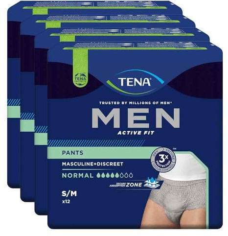 TENA MEN Act.Fit Inkontinenz Pants norm.S/M grau 4X12 St