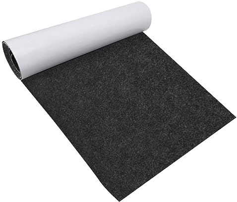 Yuragim Filz Selbstklebend 1mm, 40X220CM Dunkelgrau Filzrolle Selbstklebender Klebriger Filzstoff Meterware Klebefilz Mehrzweckklebstoff für Möbel, DIY Box Liner, Cup Mat, Bilderrahmen, Stuhlbein